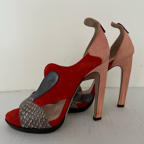 Reed Krakoff Suede and Snakeskin Sandals - Picture 7 of 15